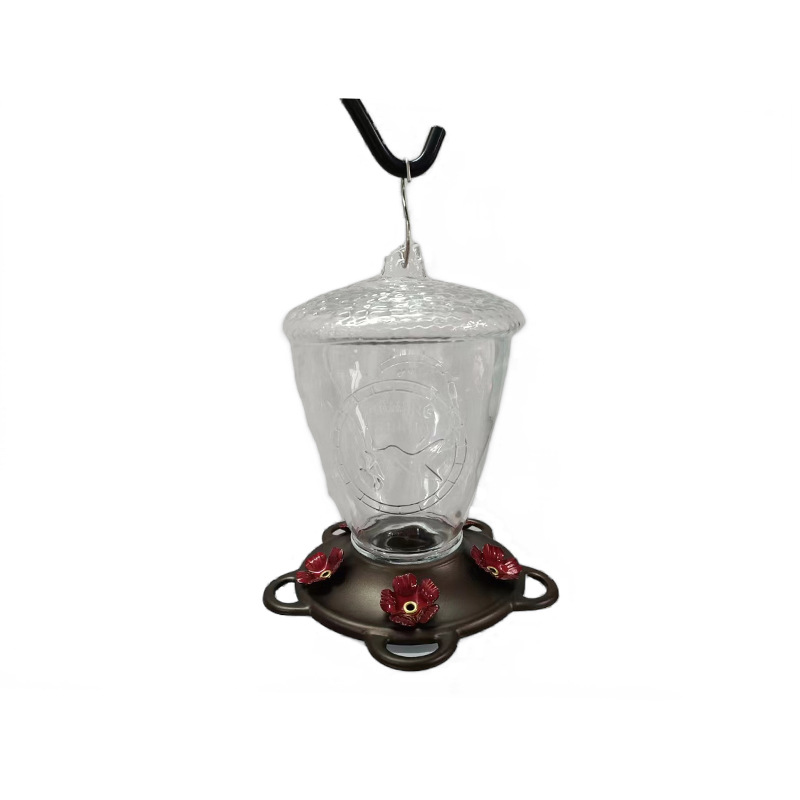Outdoor Eco-Friendly Carbon Steel Plastic Glass Decorative Hummingbird Feeder Ant Proof Hanging In G